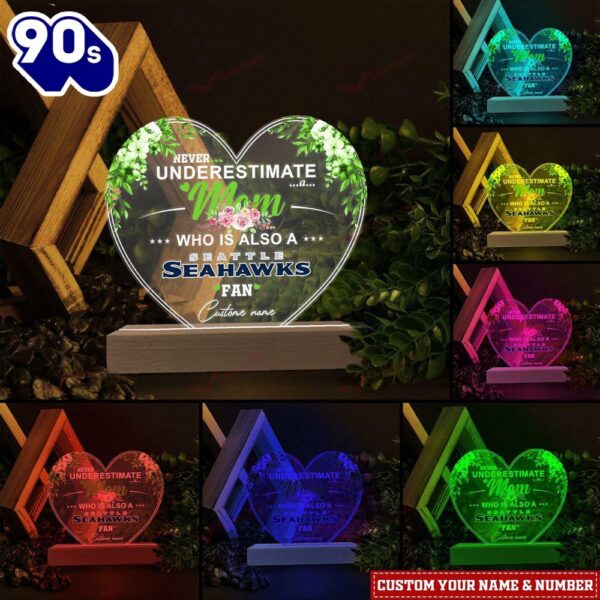 Seattle Seahawks NFL Personalized 3D Led Light Gift For Mom  – Christmas Night Light