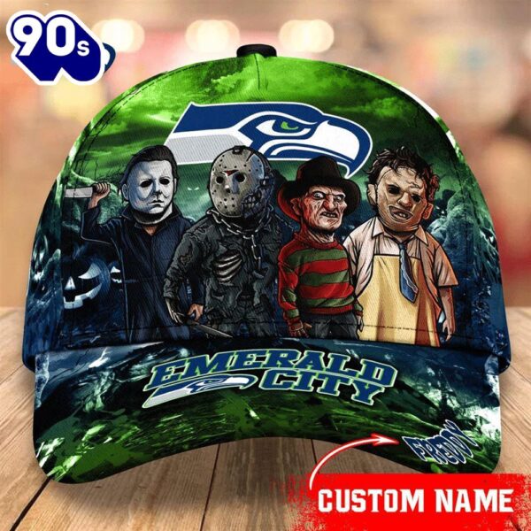 Seattle Seahawks  NFL Personalized Trending Cap Mixed Horror Movie Characters
