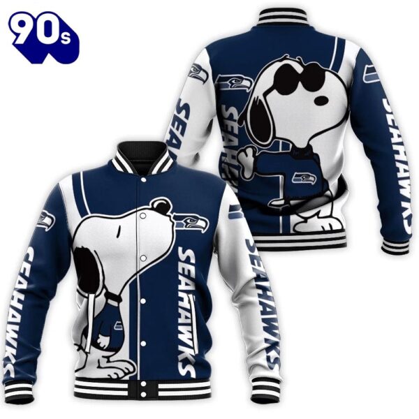 Seattle Seahawks Snoopy Lover 3D Printed Baseball Jacket For Men Women