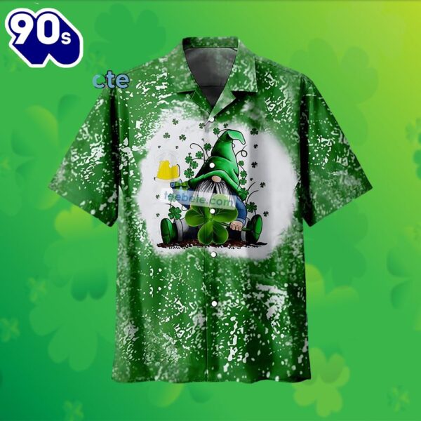 Shamrock Gnome Beer St Patrick Green Hawaiian Wedding Shirt 2025