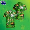 Shamrock Leprechaun Gold Coin St Patrick Green Hawaiian Work Shirts 2025