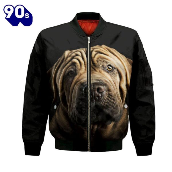 Shar Pei AI – Unisex 3D Graphic Bomber Jacket