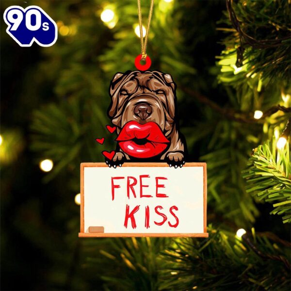 Shar-Pei Free Kiss Christmas Ornament, Gift For Christmas