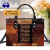 She Is Clothed With Strength And Dignity Custom Name Leather Handbags For Women, Christian Bags  Gift For Women Christmas