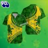 Shenanigans Shamrock St Patricks Green Hawaiian Print Shirt Womens 2025