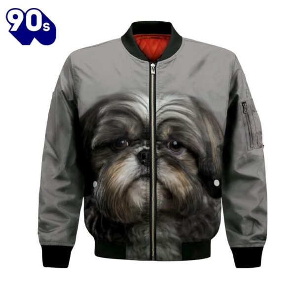 Shih Tzu AI – Unisex 3D Graphic Bomber Jacket