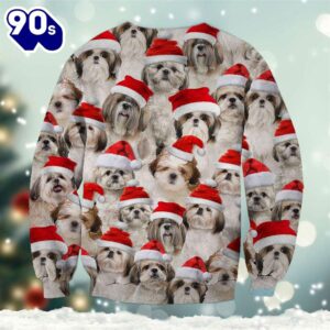 Shih Tzu Merry Christmas Ugly Premium Sweater