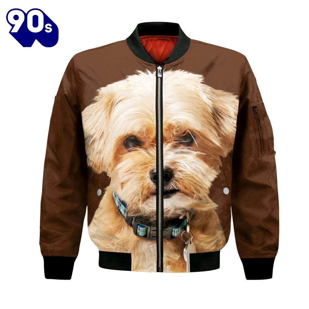 Shorkie - Unisex 3D Graphic Bomber Jacket Shorkie - Unisex 3D Graphic Bomber Jacket