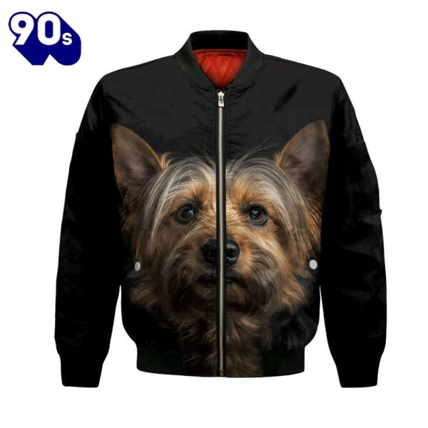Silky Terrier AI – Unisex 3D Graphic Bomber Jacket