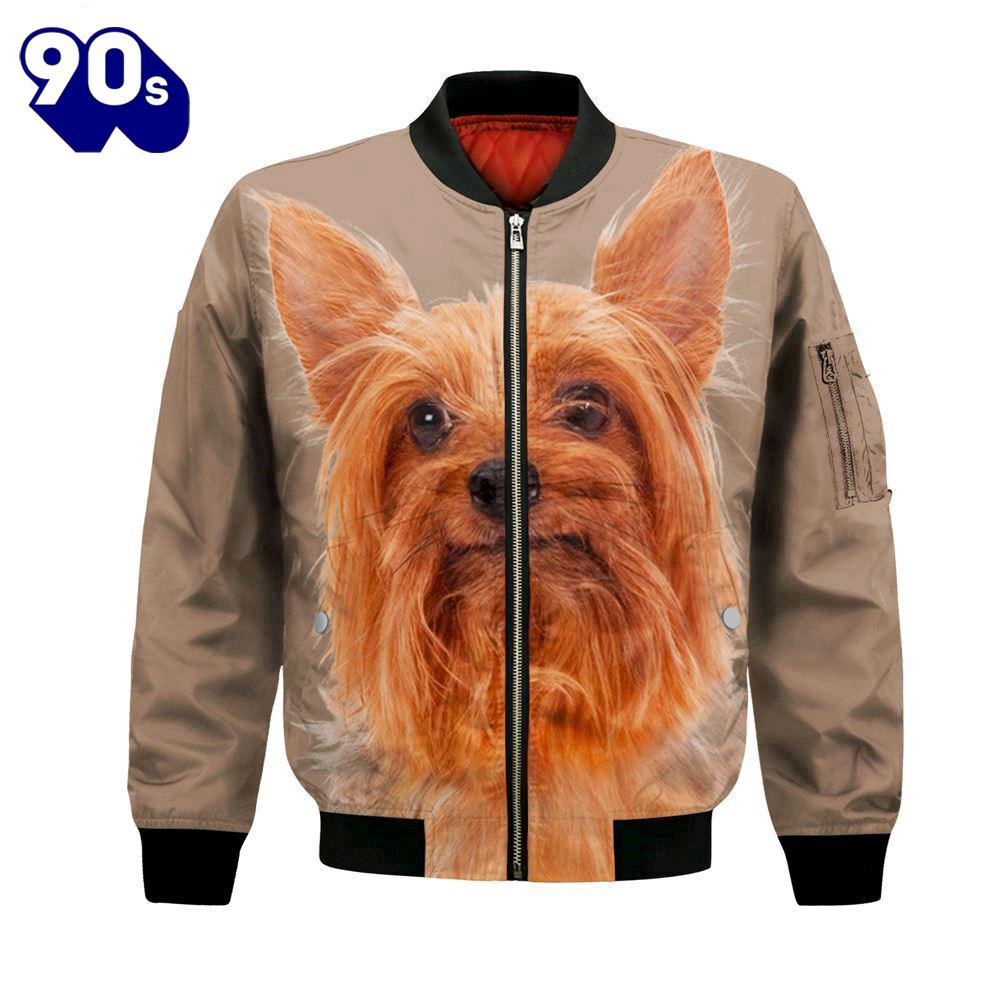 Silky Terrier - Unisex 3D Graphic Bomber Jacket Silky Terrier - Unisex 3D Graphic Bomber Jacket