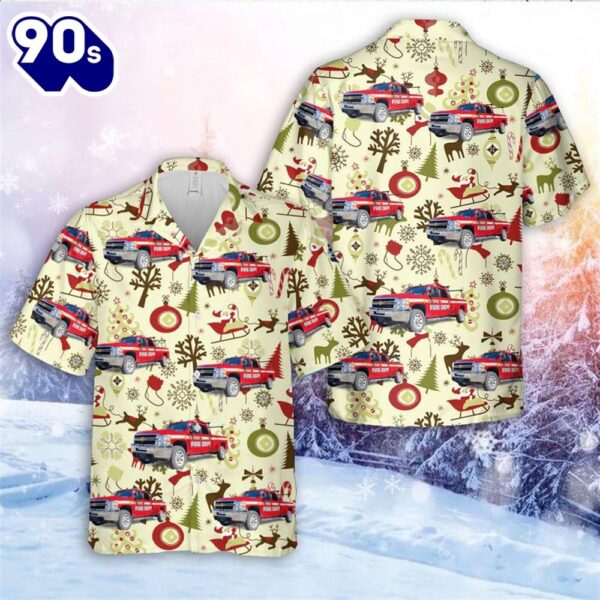 Skagway Volunteer Fire Department, Skagway, Alaska Christmas Hawaiian Shirt