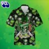 Skull Celtic Cross Shamrock St Patrick Green Camouflage Hawaiian Shirt 2025