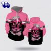Skull Flower Breast Cancer Awareness All Over Print Hoodie