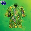 Skull Shamrock Gold Coin St Patrick Green Natural Light Hawaiian Shirt 2025