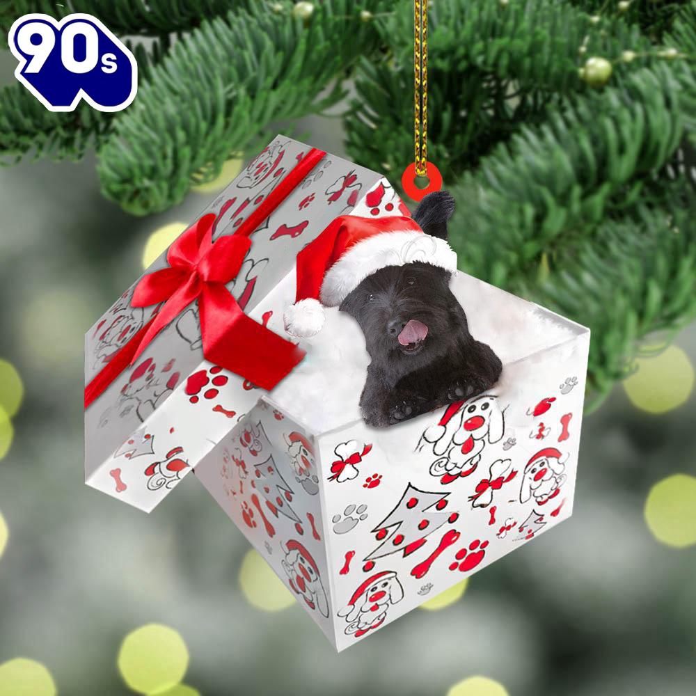 Skye-Terrier In Gift Box Christmas Ornament, Gift For Christmas Skye-Terrier In Gift Box Christmas Ornament, Gift For Christmas