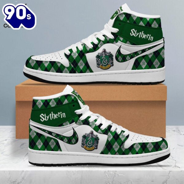 Gift Summer Slytherin Nike Logo Green Design Air Jordan 1 High Top