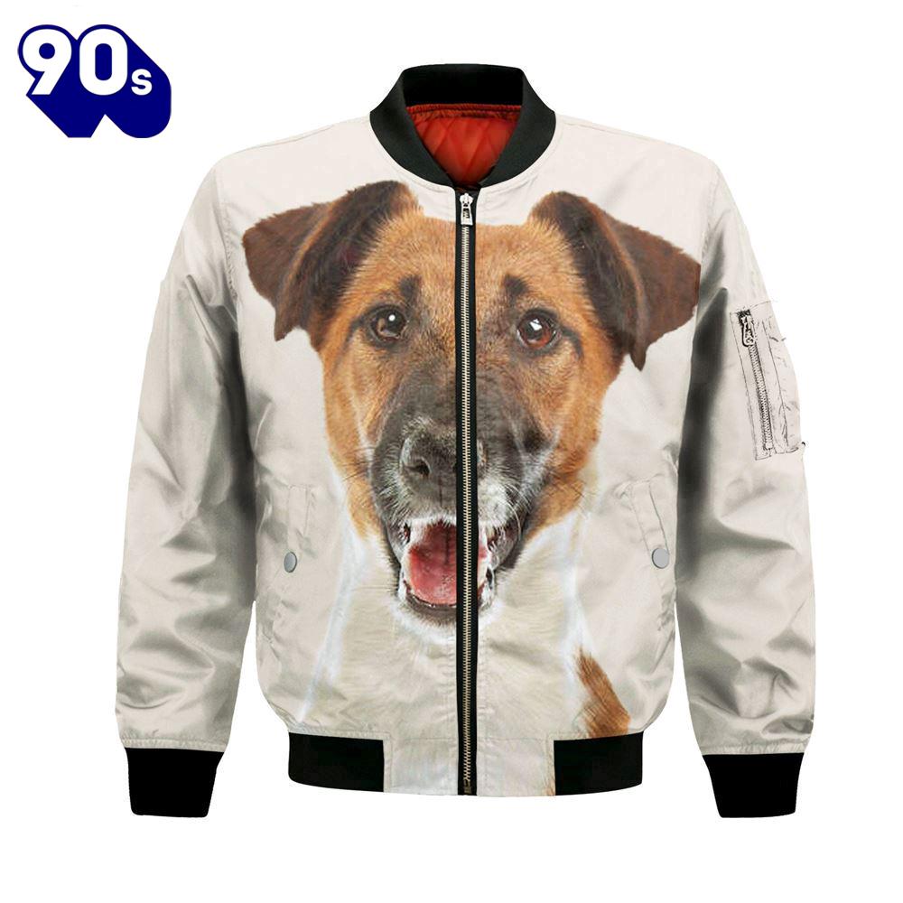 Smooth Fox Terrier - Unisex 3D Graphic Bomber Jacket Smooth Fox Terrier - Unisex 3D Graphic Bomber Jacket