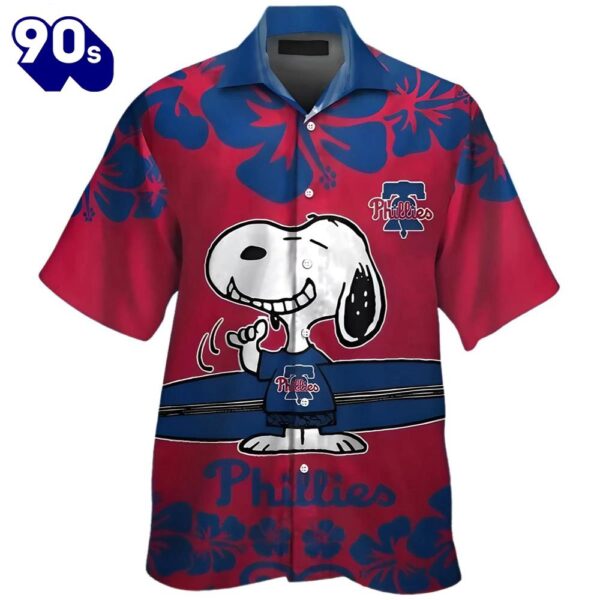 Snoopy Philadelphia Phillies Summer Hawaiian Button Up Shirts