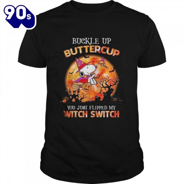 Snoopy Witch Buckle Up Buttercup Snoopy Dog Halloween Pumpkins T-Shirts