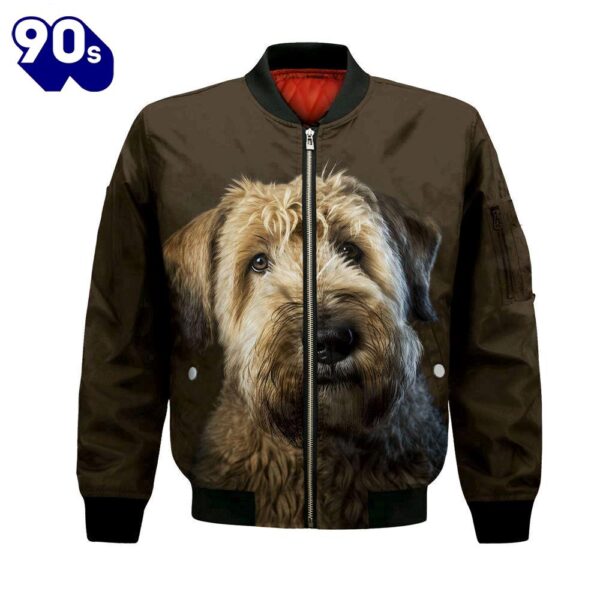 Soft-coated Wheaten Terrier AI – Unisex 3D Graphic Bomber Jacket