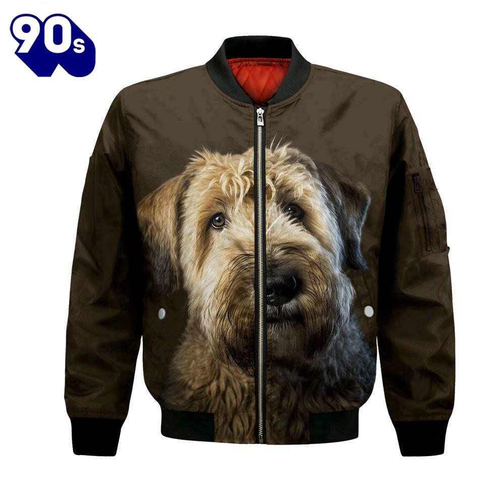 Soft-coated Wheaten Terrier AI - Unisex 3D Graphic Bomber Jacket Soft-coated Wheaten Terrier AI - Unisex 3D Graphic Bomber Jacket