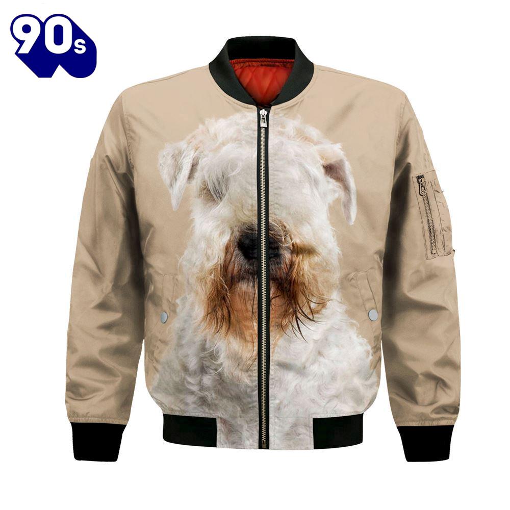 Soft-coated Wheaten Terrier - Unisex 3D Graphic Bomber Jacket Soft-coated Wheaten Terrier - Unisex 3D Graphic Bomber Jacket