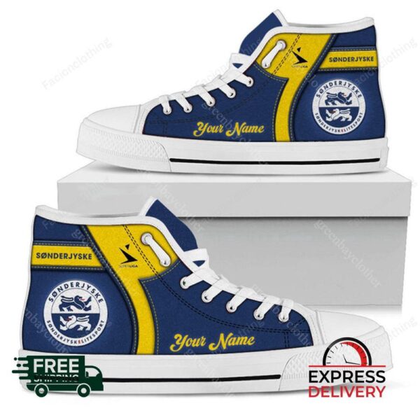 Sonderjyske Personalized High Top Canvas Shoes