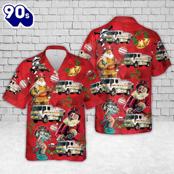 South Australian Country Fire Service Warnertown 44 Christmas Hawaiian Shirt
