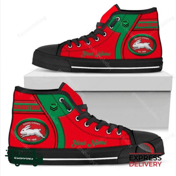 South Sydney Rabbitohs NRL Personalized High Top Canvas Shoes