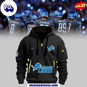 Special Detroit Lions Black Half Zip Hoodie