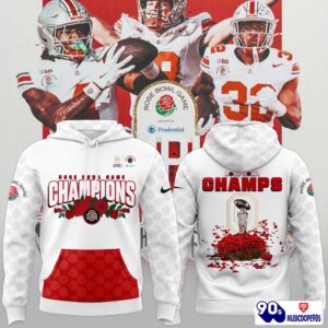 Special Rose Bowl Champions Ohio State Buckeyes Football 3D Set Hoodie, Long Pants, Cap