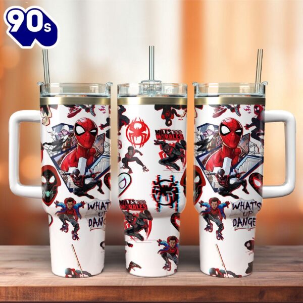 Spiderman Superhero Movies Custom Stanley Quencher 40oz Stainless Steel Tumbler  For Fans