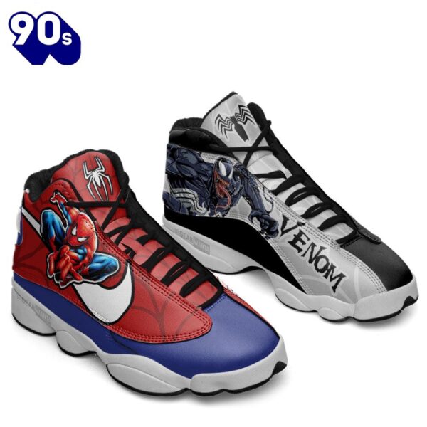 Spiderman vs Venom Air Jordan 13 Sneakers Super Heroes Custom Shoes