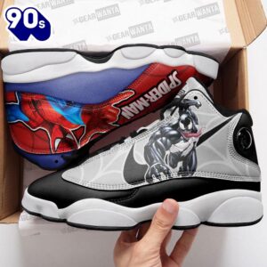 Spiderman vs Venom Air Jordan 13 Sneakers Super Heroes Custom Shoes