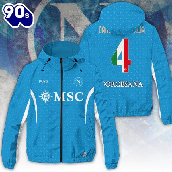 S.S.C. Napoli 3D Windbreaker Jacket For Man And Women