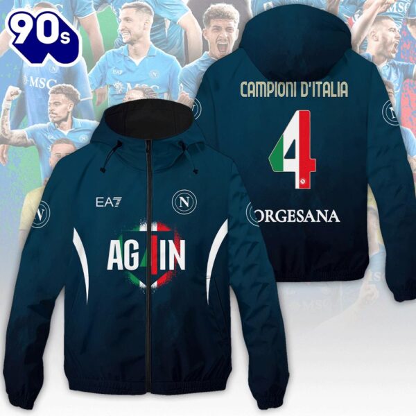 S.S.C. Napoli 3D Windbreaker Jacket For Man And Women