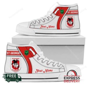 St George Illawarra Dragons NRL Personalized High Top Canvas Shoes