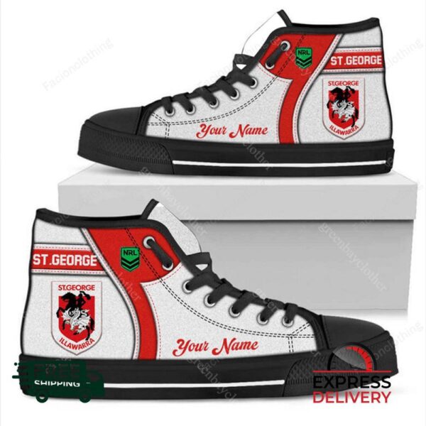 St George Illawarra Dragons NRL Personalized High Top Canvas Shoes