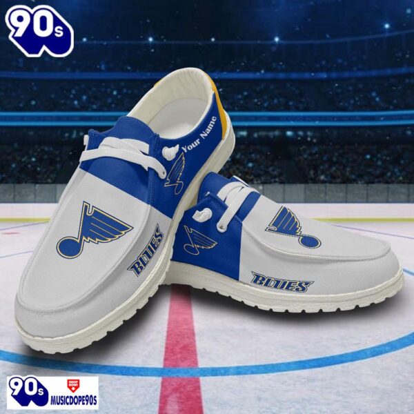 St Louis Blues NHL Hey Dude Shoes Custom Name Perfect Gift