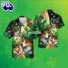 St Patrick Corgi Shamrock Green Button Down Hawaiian Shirt 2025