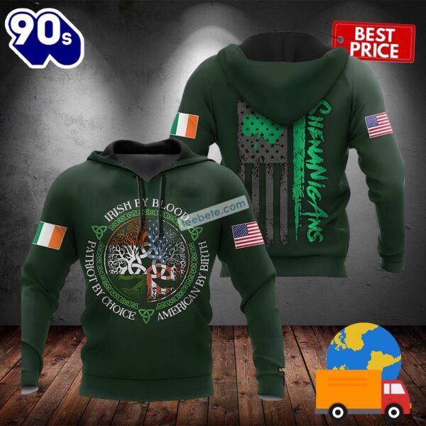 St Patrick Day Irish By Blood Green 3D Cool Hoodie 2025