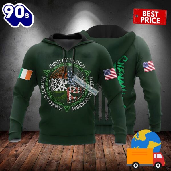 St Patrick Day Irish By Blood Green 3D Cool Hoodie 2025