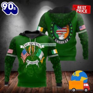 St Patrick Day My Nation My Heritace Green 3D Horror Hoodie 2025