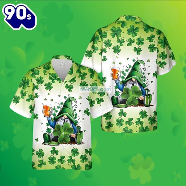 St Patrick Gnome Beer Shamrock Green High Quality Hawaiian Shirts 2025