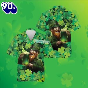 St Patrick Leprechaun Beers Shamrock Green Weird Hawaiian Shirts 2025