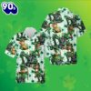 St Patrick Leprechaun Excavator Shamrock Green Hawaiian Button Down 2025