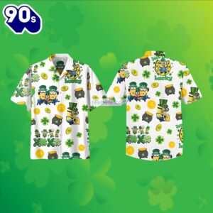 St Patrick Minions Beer Shamrock Gold Coin White Best Hawaiian Shirts 2025