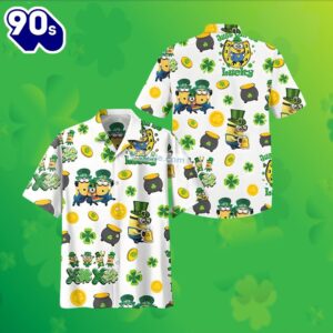 St Patrick Minions Beer Shamrock Gold Coin White Best Hawaiian Shirts 2025