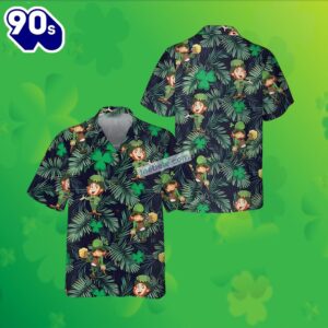 St Patrick Shamrock Leprechaun Aloha Green Hawaii Shirts Mens Fashion 2025