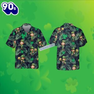 St Patrick Shamrock Leprechaun Aloha Green Hawaii Shirts Mens Fashion 2025